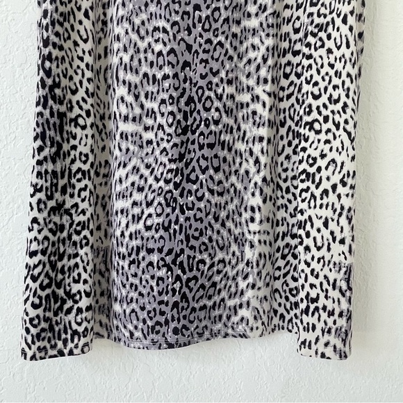 Anne Klein Animal Print Dress 3X Office Career A-Line Knee Length Stretch Ruffle - Picture 9 of 15